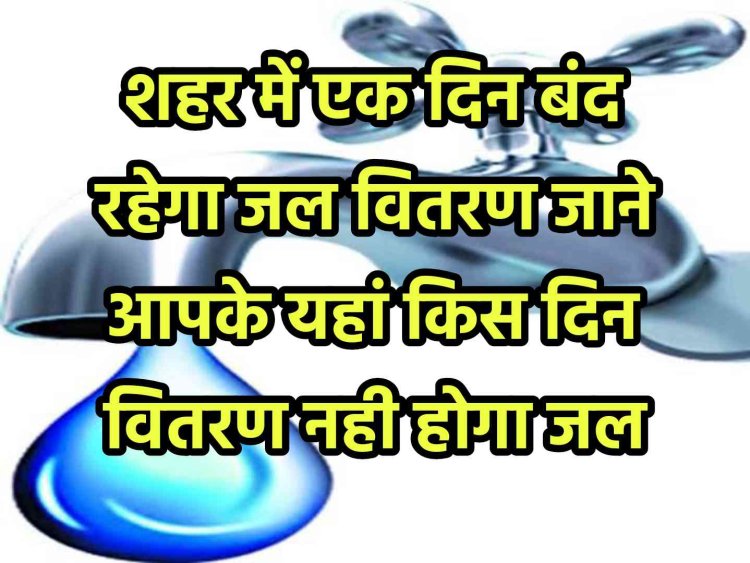 सूचना : पेयजल वितरण के समय में परिवर्तन रतलाम में एक दिन नही होगा जल वितरण जाने क्यों !